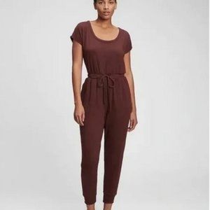 Gap Short Sleeved Softspun Jumpsuit Cherry Wood Women's M Medium Romper